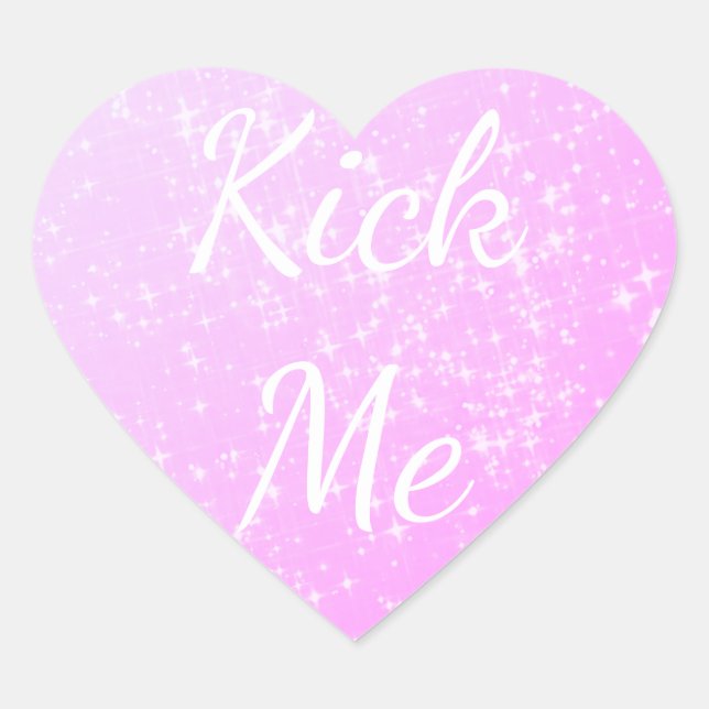 Kick Me funny prank pink heart joke sticker (Front)