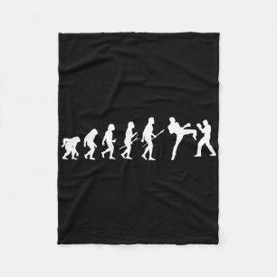 Kick Mma Kickboxing Boxer Boxing Human Evolution S Fleece Blanket