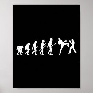 Kick Mma Kickboxing Boxer Boxing Human Evolution S Poster