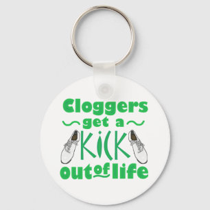 Kick Out of Life Clogging Dancer Design Key Ring