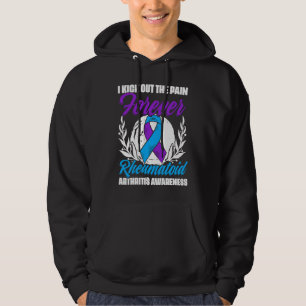 Kick The Pain Ribbon Rheumatoid Arthritis Awarenes Hoodie