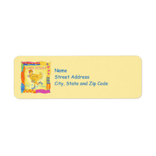 Kick Up Heels Chick Power Yellow Address Label