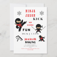 Kick up Some Fun Ninja Red & Black Birthday Party