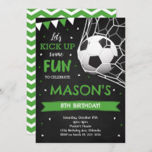 Kick Up Some Fun Soccer Birthday Invitation