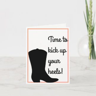 Kick Up Your Boots - Cowboy Birthday Card - Peach