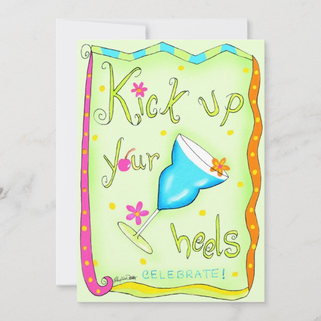 Kick up Your Heels Invitation Green (Front)