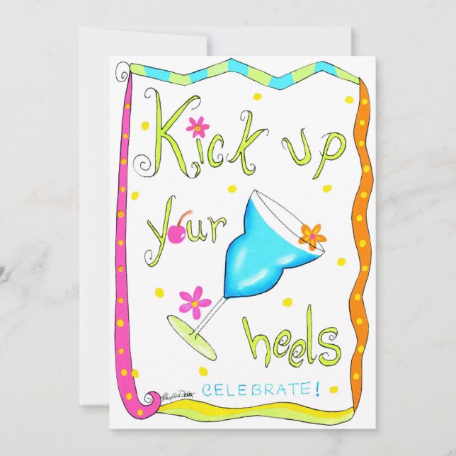 Kick up Your Heels Invitation White (Front)