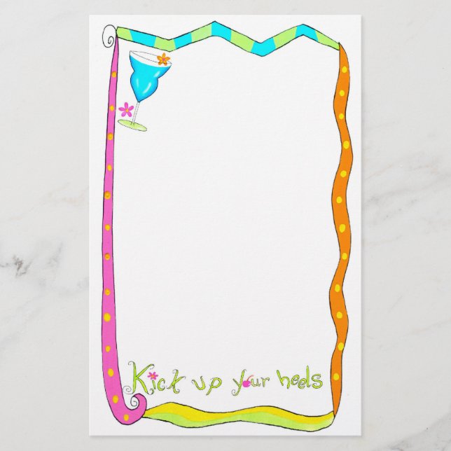 Kick up Your Heels White Stationery (Front)