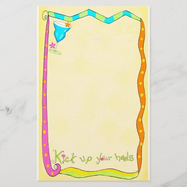 Kick up Your Heels Yellow Stationery (Front)