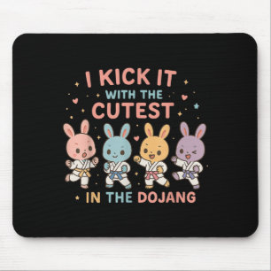 Kick With Easter Bunnies Taekwondo Dojang coach Mouse Mat