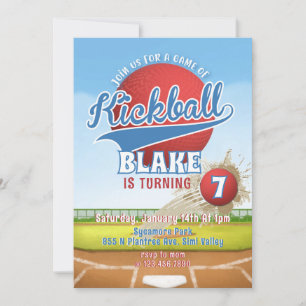 Kickball Birthday Party, Park Birthday Invitation