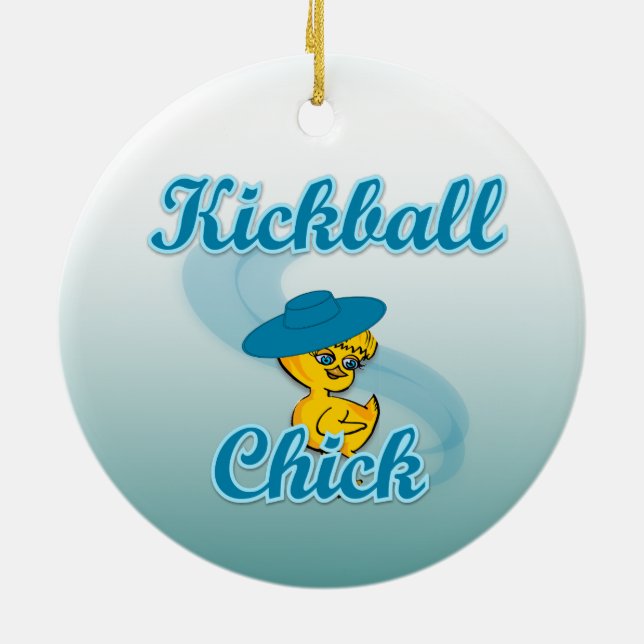 Kickball Chick #3.png Ceramic Tree Decoration (Back)