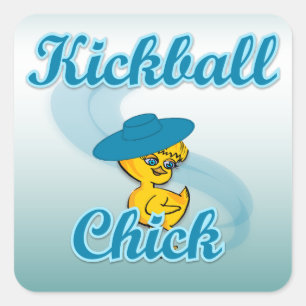 Kickball Chick #3.png Square Sticker