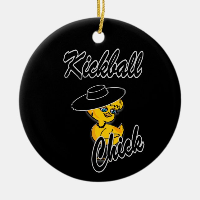Kickball Chick #4 Ceramic Tree Decoration (Front)