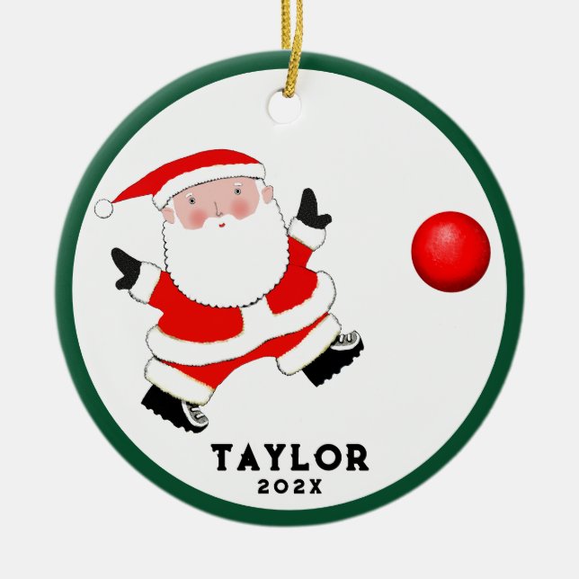 Kickball Christmas Collectible Ceramic Tree Decoration (Front)