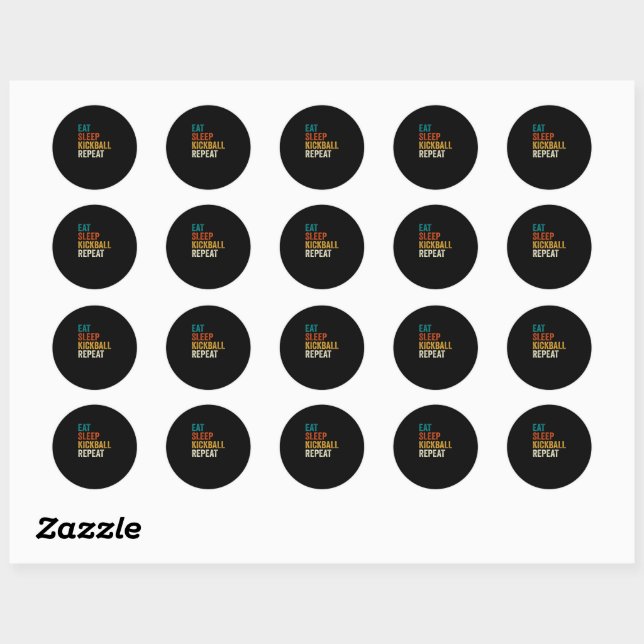 Kickball Eat Sleep Kickball Repeat Classic Round Sticker (Sheet)