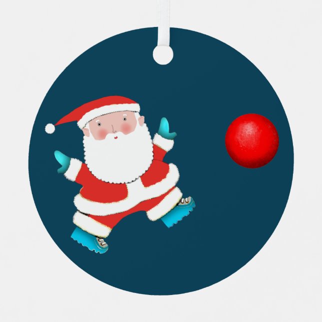 Kickball Holiday Keepsake Gifts Metal Tree Decoration (Front)