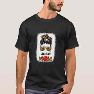 Kickball Mom Leopard Cheetah Print Women Girl Te T-Shirt