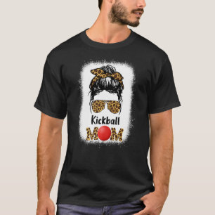 Kickball Mum Funny Leopard Cheetah Print Women Gir T-Shirt