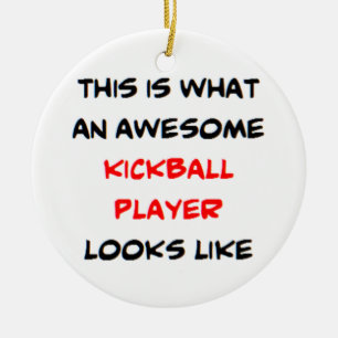 kickball player, awesome ceramic tree decoration