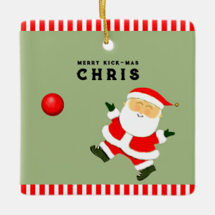 Kickball Player Holiday Gift Ceramic Ornament
