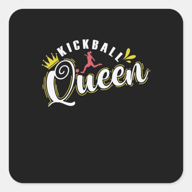 Kickball Queen Gummiball Sport Amerika Square Sticker (Front)