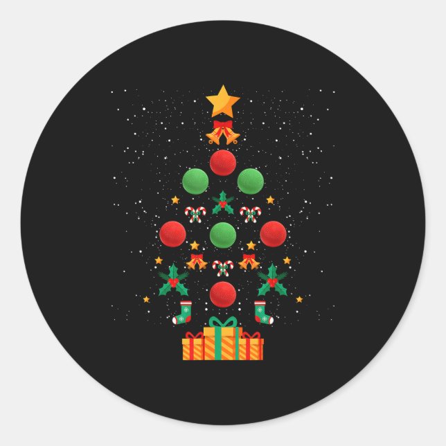 Kickball Team Christmas Tree Xmas  Classic Round Sticker (Front)