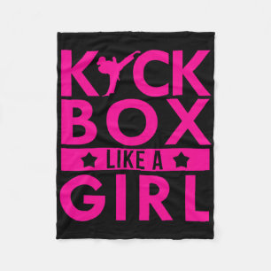 Kickbox Like A Girl Martial Arts Kickboxing Karate Fleece Blanket