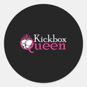 Kickbox Queen Is Kickboxing Girl Is Woman Kickboxi Classic Round Sticker