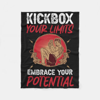 Kickbox Your Limits Embrace Your Potential Kickbox Fleece Blanket