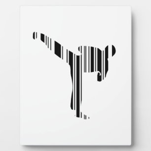 KICKBOXER BAR CODE Kickboxing Barcode Pattern Plaque