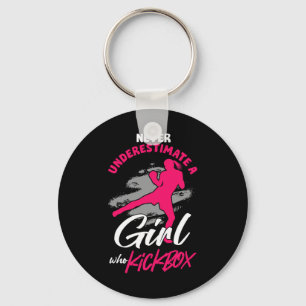 Kickboxer Girl Fighter Kickboxing Mma Sports Marti Key Ring