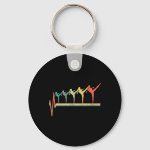 Kickboxer Girl Funny Kickboxing Heartbeat Gift Key Ring