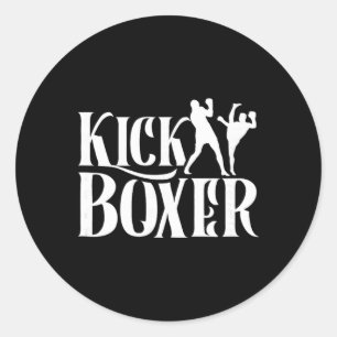 Kickboxer Kickbox Kick Boxing Kickboxing Martial A Classic Round Sticker