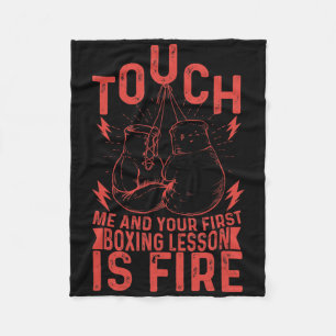 Kickboxer Kickboxing Boxer Boxing Vintage Design _ Fleece Blanket