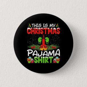 Kickboxer Kickboxing Xmas Pajama Shirt Christmas H 6 Cm Round Badge
