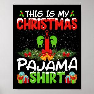 Kickboxer Kickboxing Xmas Pajama Shirt Christmas H Poster