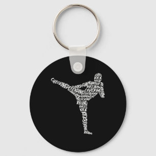 Kickboxer Martial Arts Typography Men Kids Boys Ki Key Ring