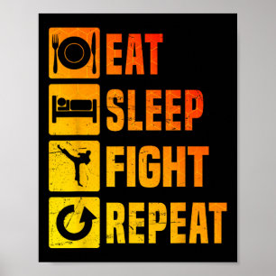 Kickboxer Men's Kickbox Kickboxing Boxing Poster