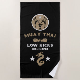 Kickboxer Muay Thai Sport Beach Towel
