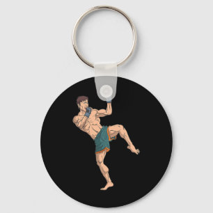 Kickboxer Prepares To Strike Key Ring