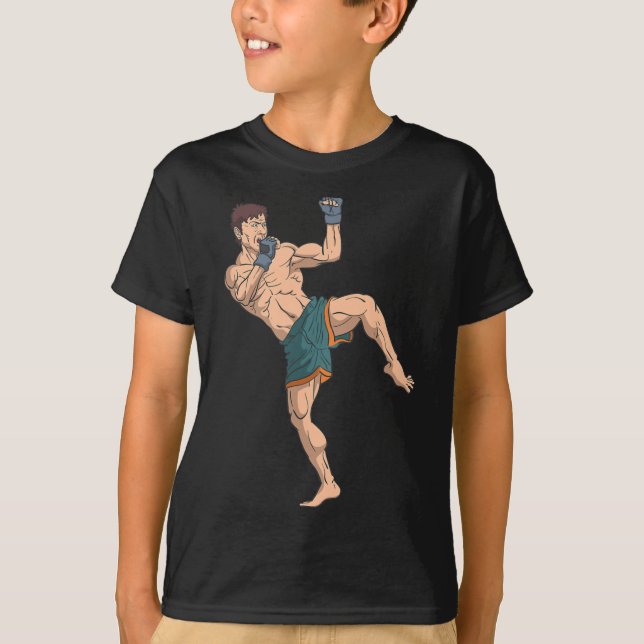 Kickboxer Prepares To Strike  T-Shirt (Front)