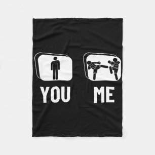 Kickboxer Proud Funny Men Kickboxing Fleece Blanket