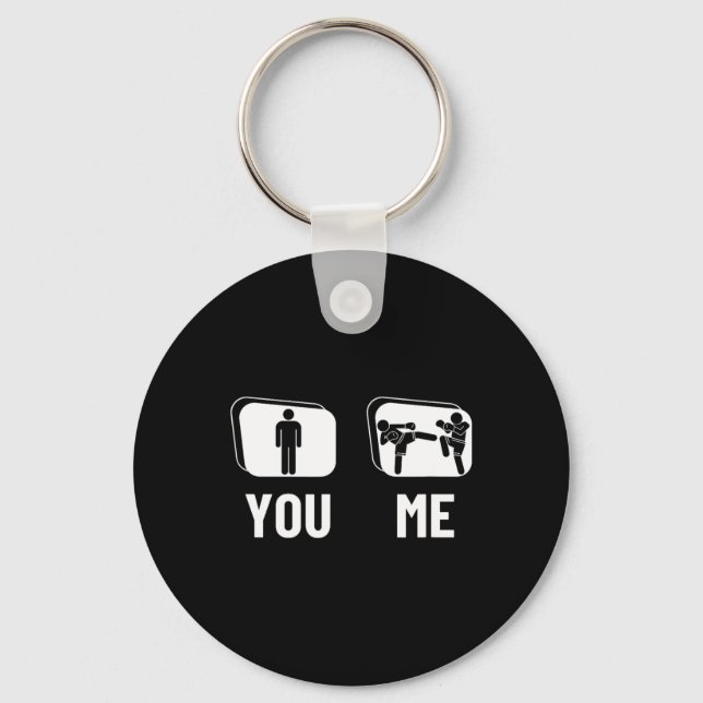 Kickboxer Proud Funny Men Kickboxing  Key Ring (Front)
