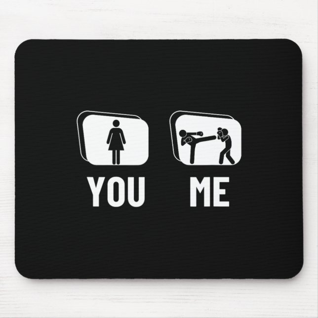 Kickboxer Proud Funny Women Kickboxing  Mouse Mat (Front)