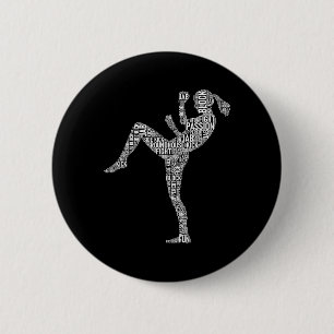 Kickboxer Typography - Kickboxing Mixed Martial Ar 6 Cm Round Badge