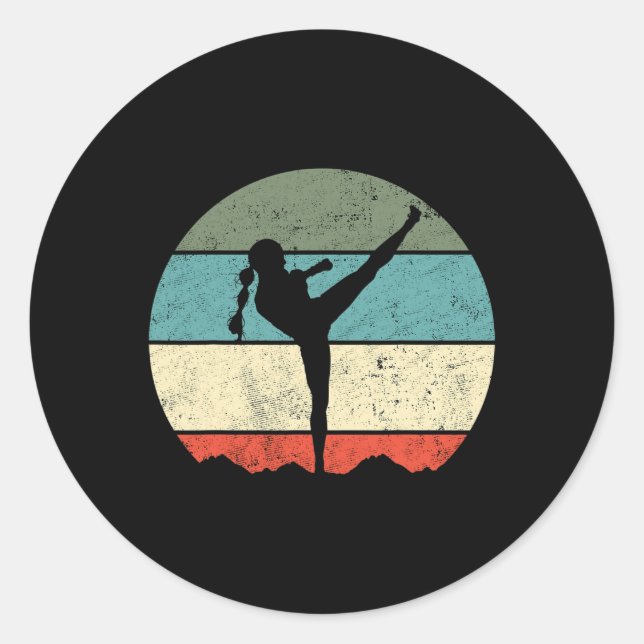 Kickboxing _4  classic round sticker (Front)