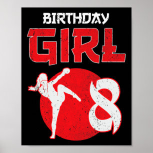 Kickboxing 8 Years Old Birthday Mma Martial Arts G Poster