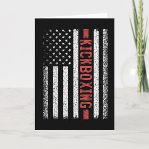 Kickboxing American Flag 4th Of July Kickboxer For Card