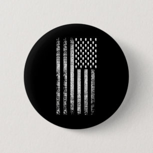 Kickboxing American Flag 6 Cm Round Badge